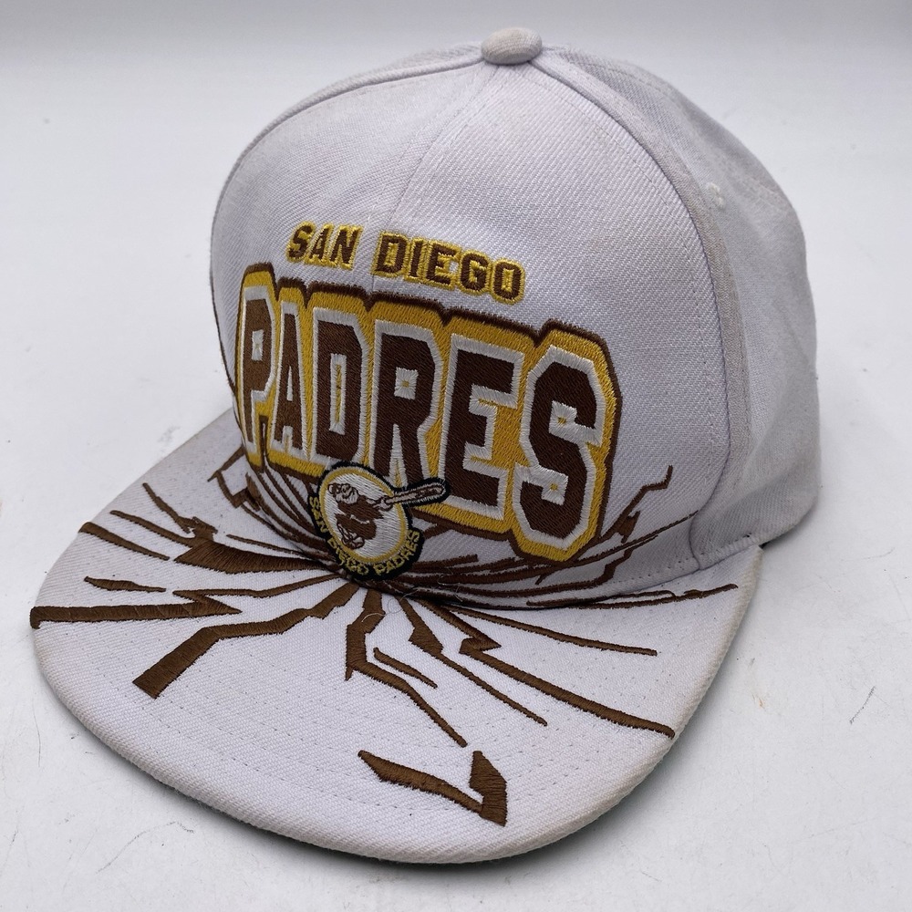 San Diego Padres Hat Mitchell & Ness Aftershock Snapback White Brown Cleaned VGC
